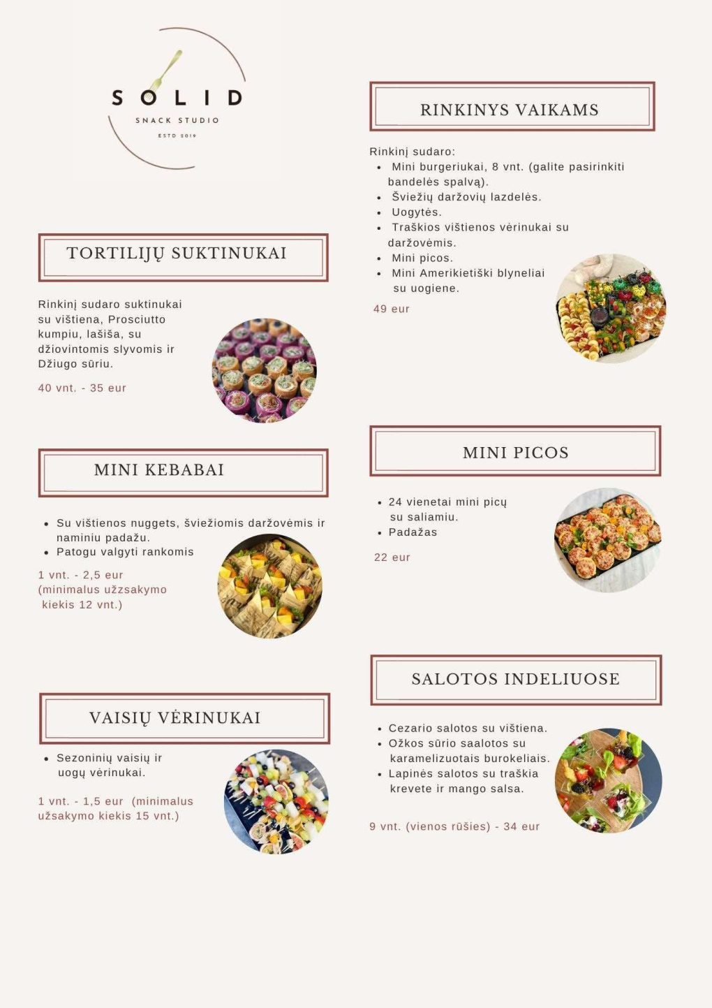 Solid menu