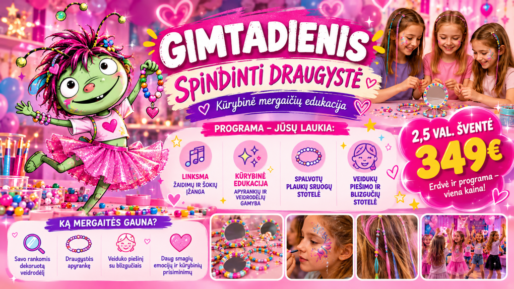 Gimtadienis su edukacija mergaitems